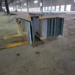 Metal doors packaged inside pallets ready for shipping