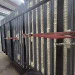 Row of metal doors with insulation